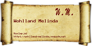 Wohlland Melinda névjegykártya